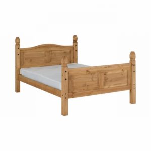 Bedstead 150cm CORONA Waxed Pine High Foot