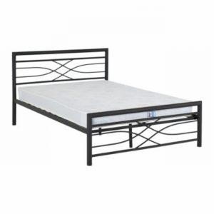 Bedstead 150cm KELLY Metal Black abstract Design