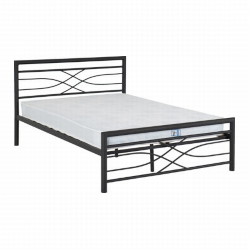 Bedstead 150cm KELLY Metal Black abstract Design