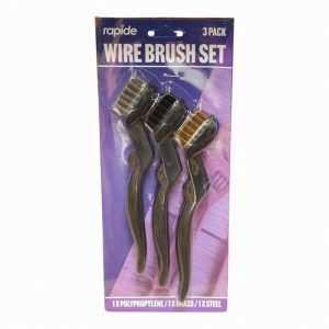 Wire Brush Mini 3Pce. Brass Steel & Polypropylene