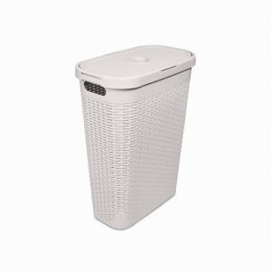 Linen Bin Slim Plastic Rattan Calico
