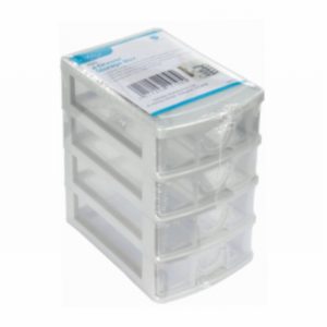 Storage Unit Mini 4 Drawer White