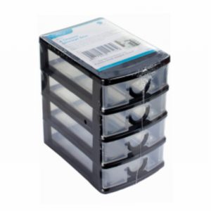 Storage Unit Mini 4 Drawer Black