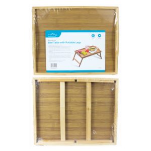 Tray Table Folding Legs Wood and Bamboo