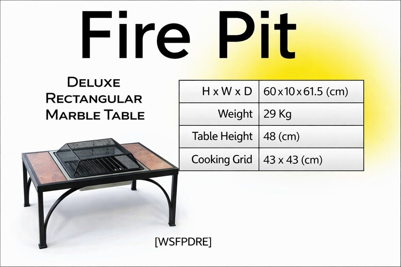Patio Heater Fire Pit Rect. Deluxe - Image 2
