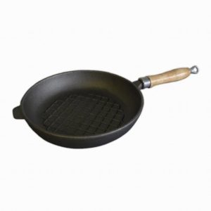 Skillet Pan C.Iron 30cm Wooden Handle